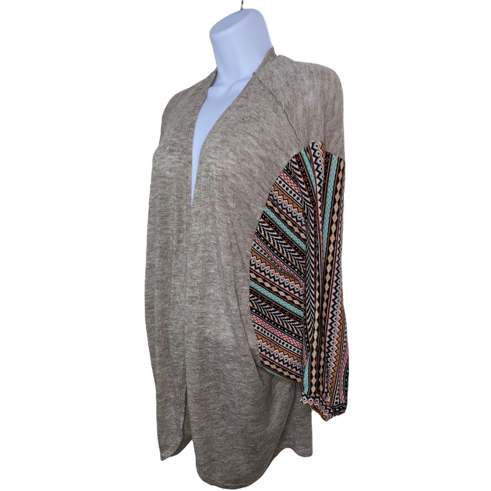 Flying Tomato Woman's‎ Duster Cardigan Open Front Western Aztec Sleeve Size M/L